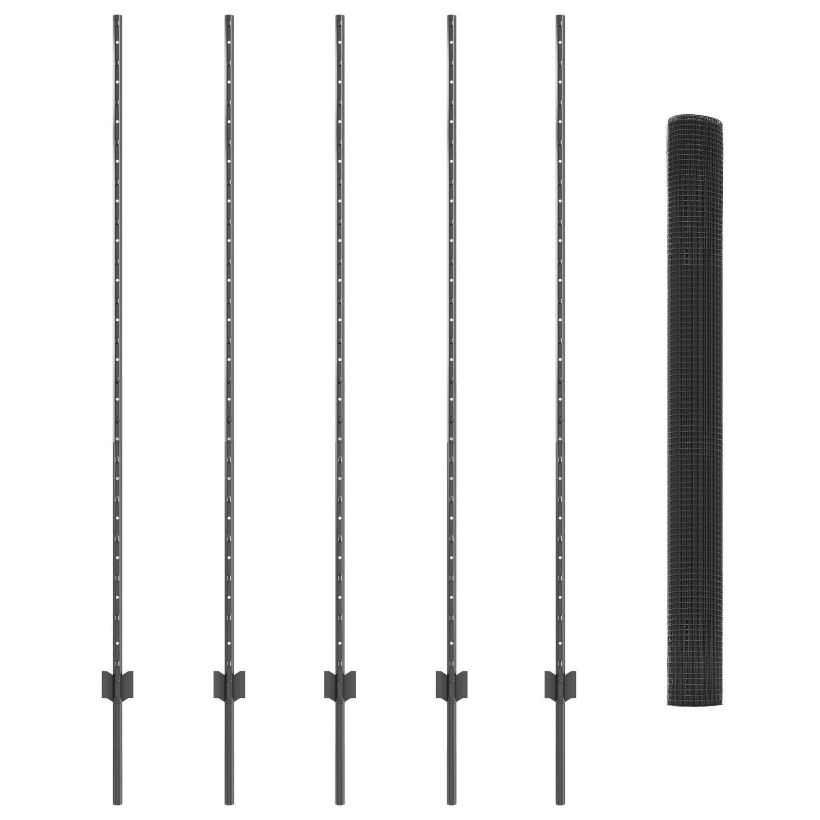 Svejsestålhegn med stolper 10 × 1,6 m - PVC-belagt stål, grå mesh