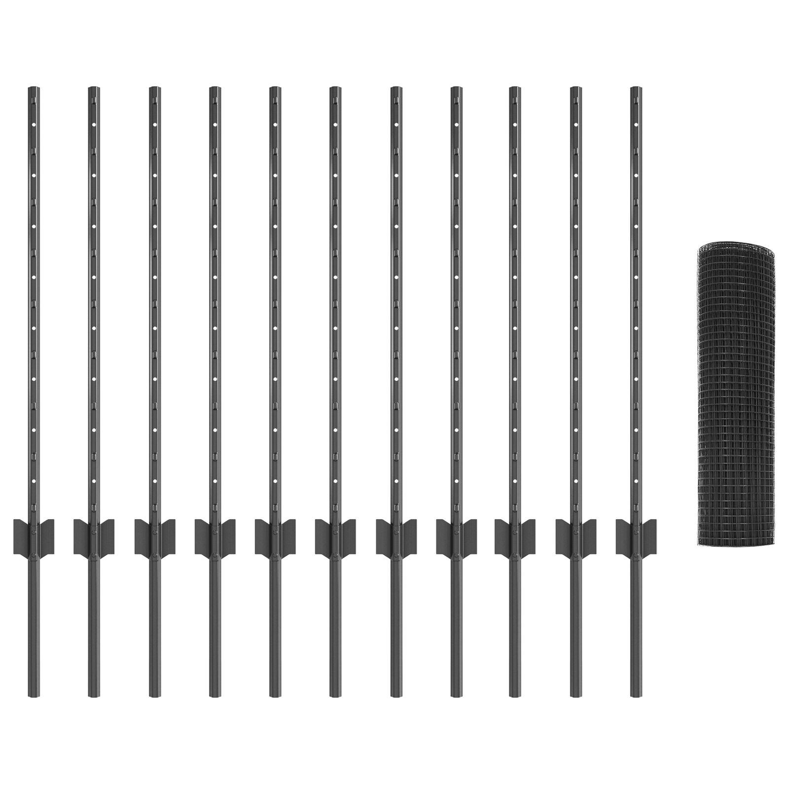 Svejsestålhegn med stolper 25 × 0,8 m - PVC-belagt stål, grå mesh