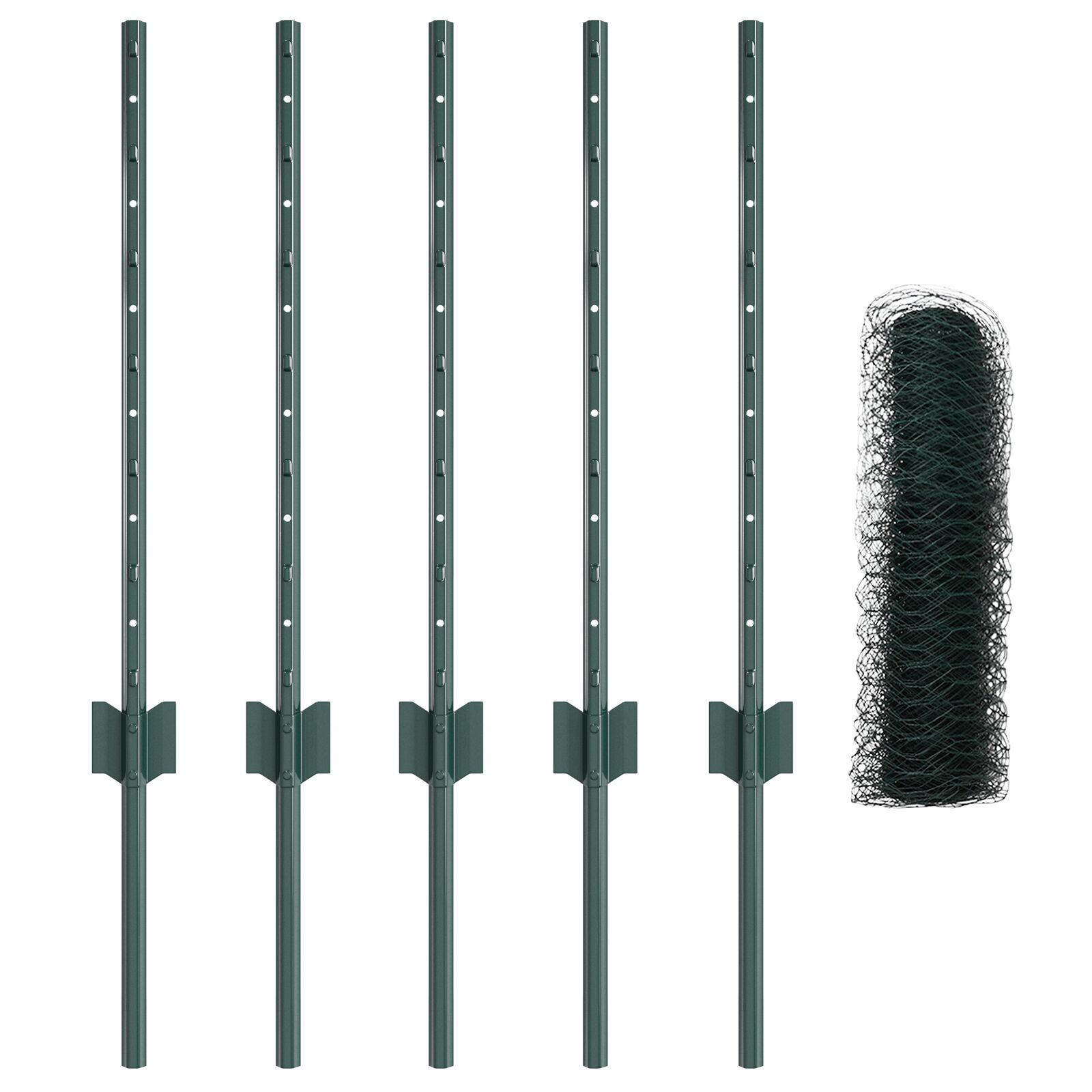 Svejset trådhegn 10 × 0,6 m - PVC-belagt stål, grøn mesh