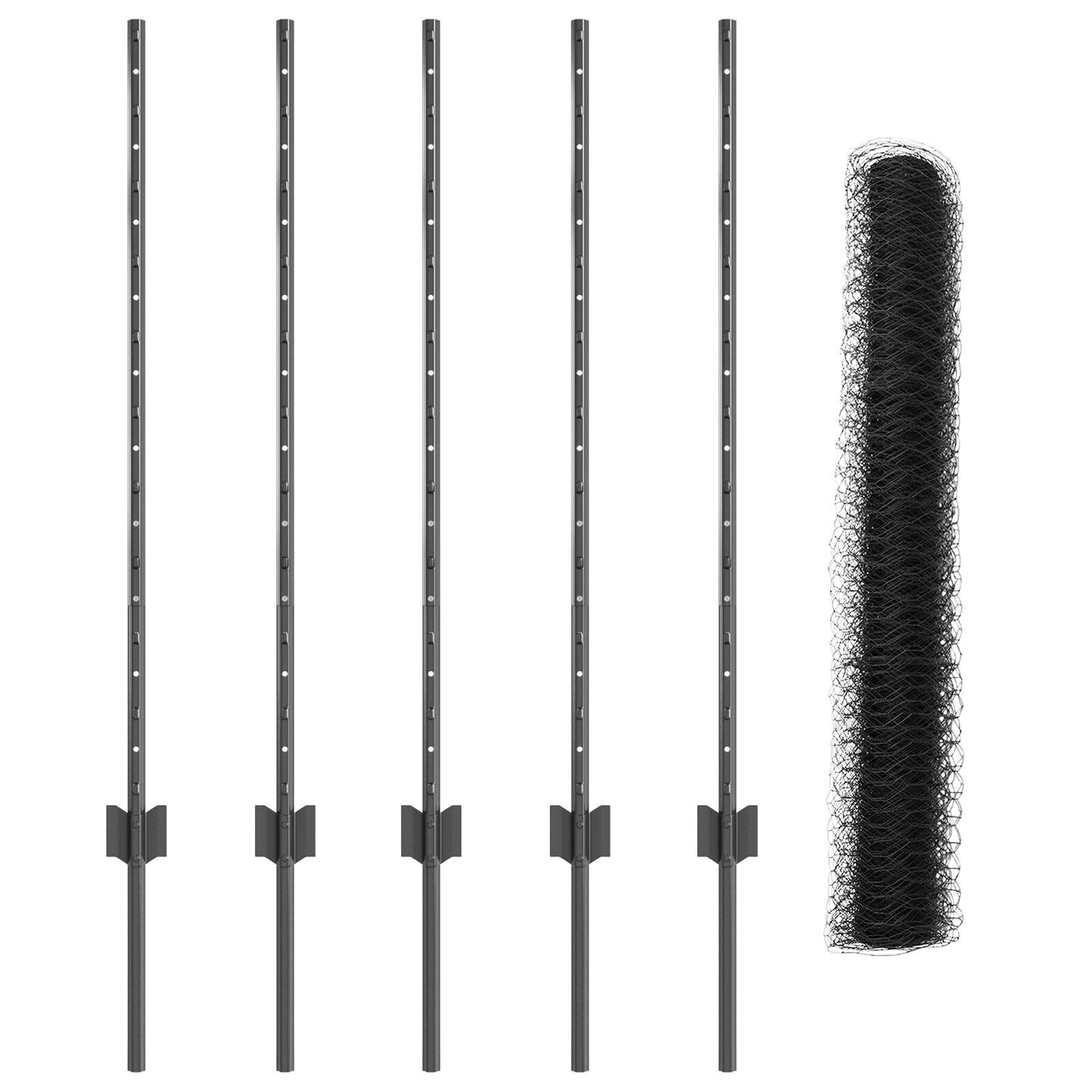 vidaXL Sekskantet hegn med stolpe 10 x 1 m PVC-belagt stål Grå Mesh