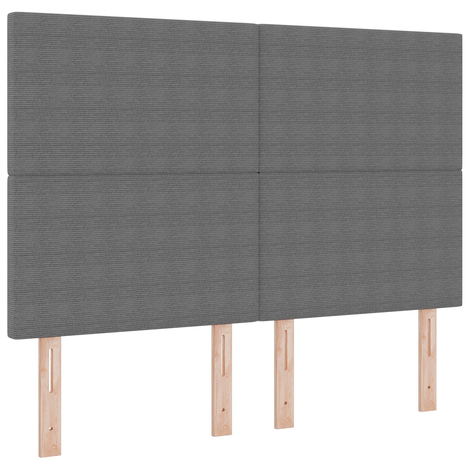 Hovedgærde i velour - lysegrå, 144 cm, højdejusterbart
