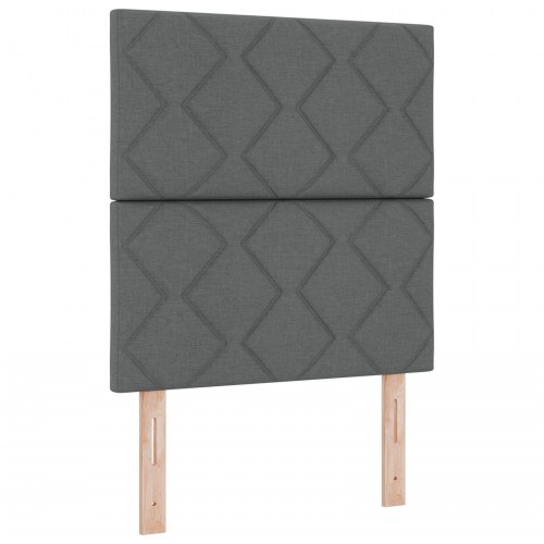 Sengegavl Diamantblokke Design Mørkegrå 80 cm Stof, Sengegavl Diamantblokke Design Mørkegrå 160 cm Stof
