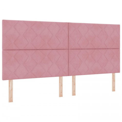 Sengegavl Diamantblok Design Pink 200 cm Fløjl