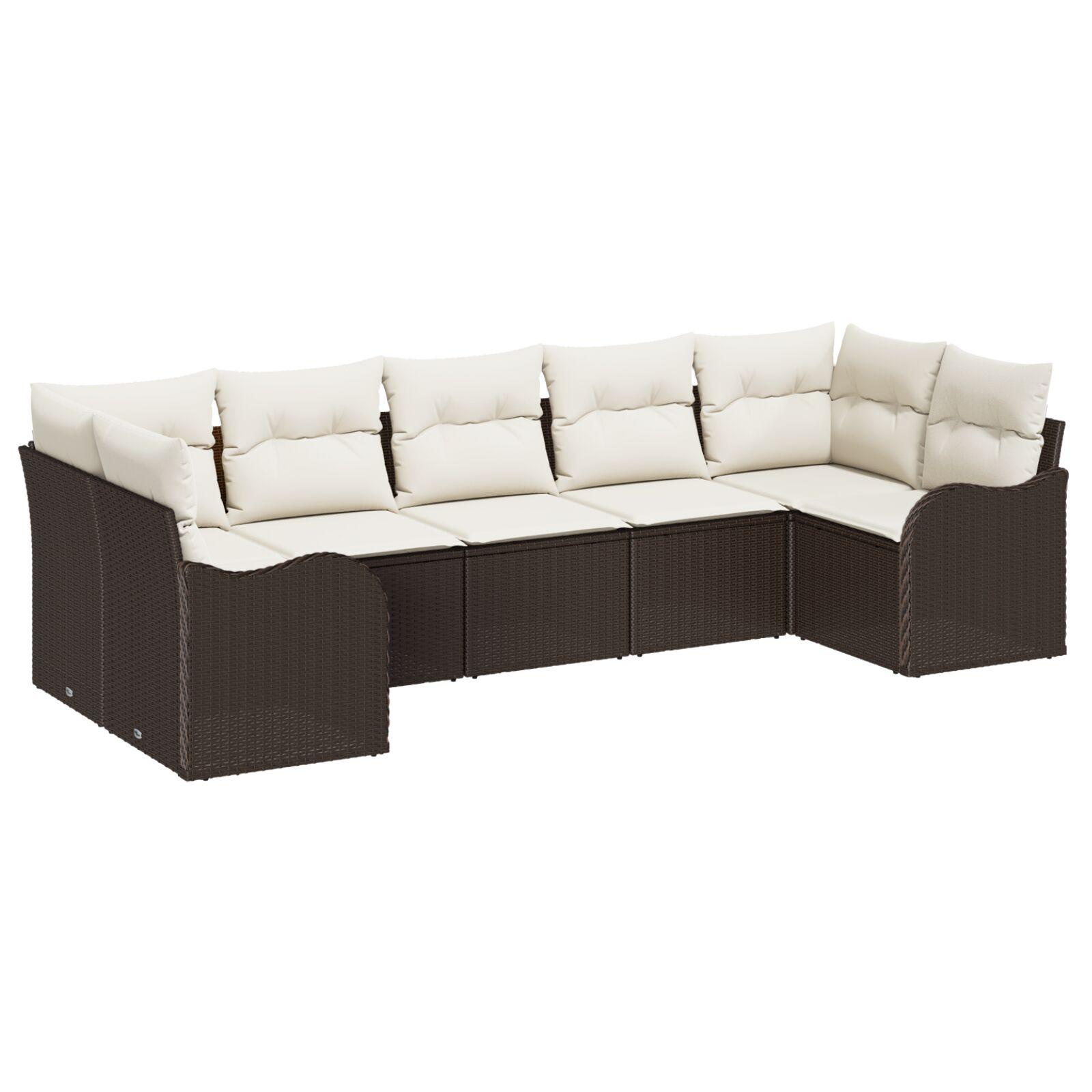 Havesofa Sæt Polyrattan - Brun og cremefarvet