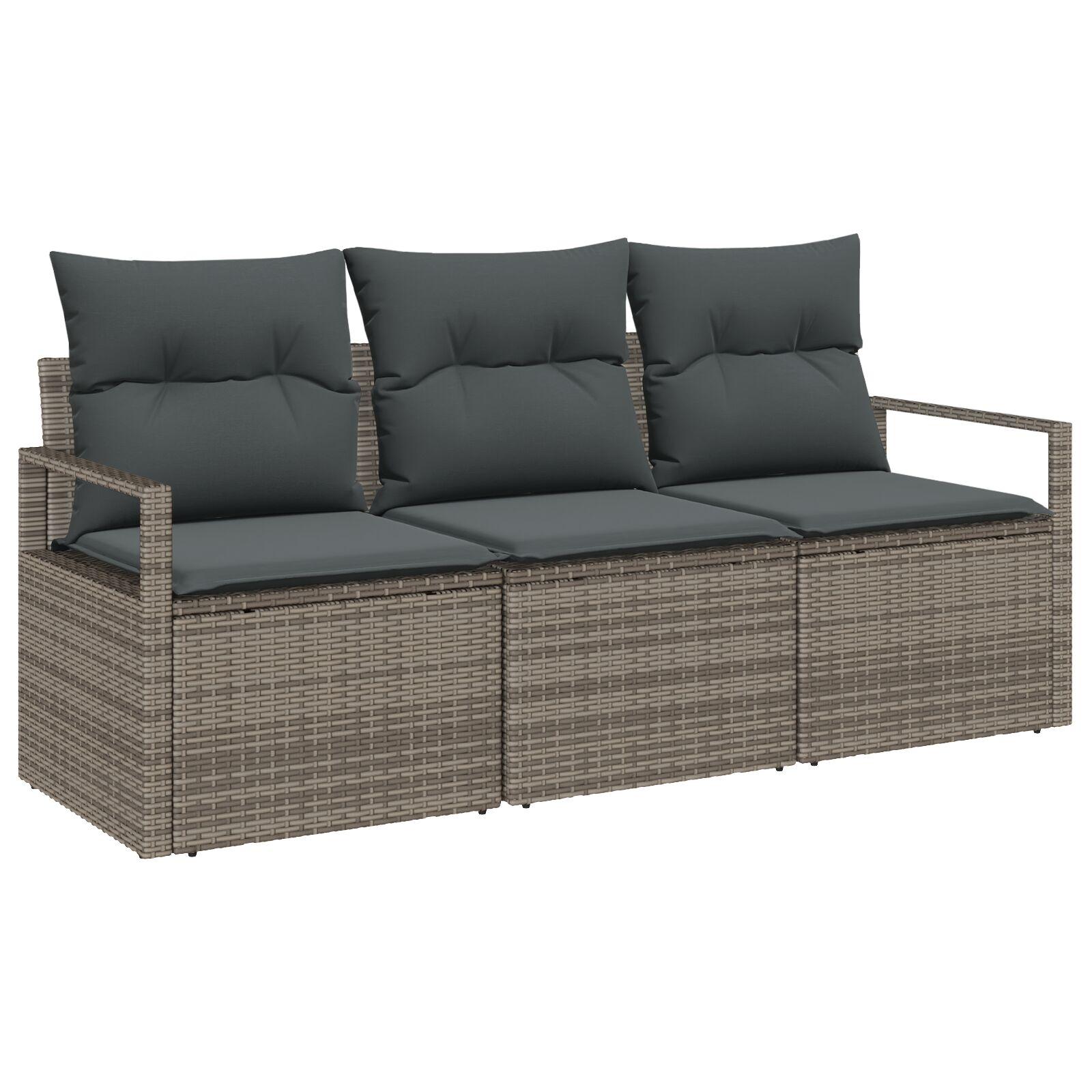 Sofa sæt i polyrattan - 3-personers, grå, modulopbygget
