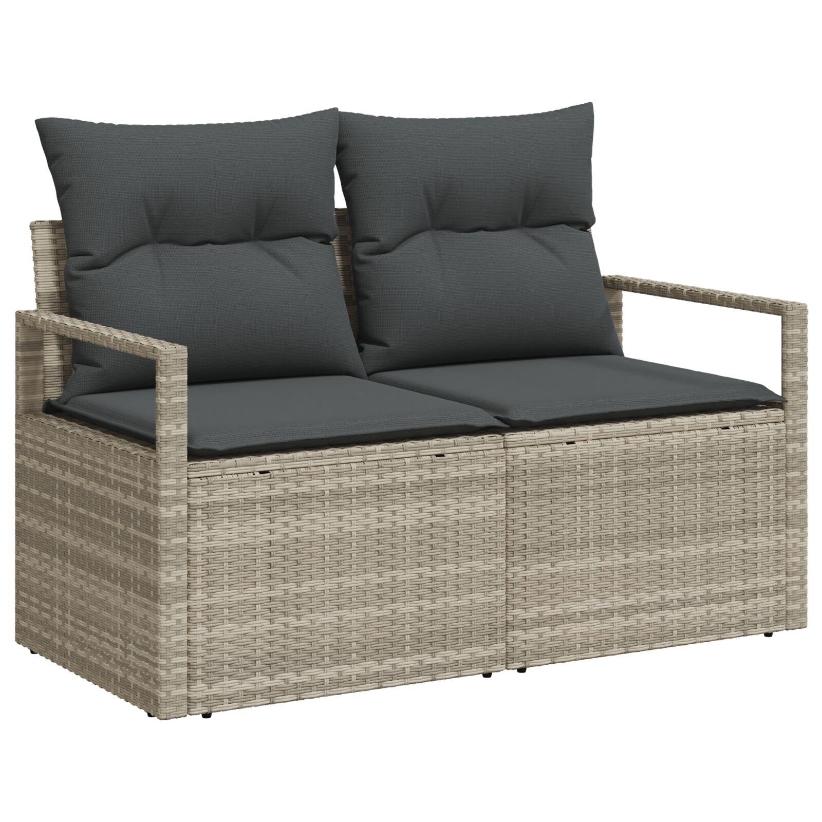 Havesofa Sæt 7 stk Lys grå og Mørk grå 55 x 55 x 37 cm