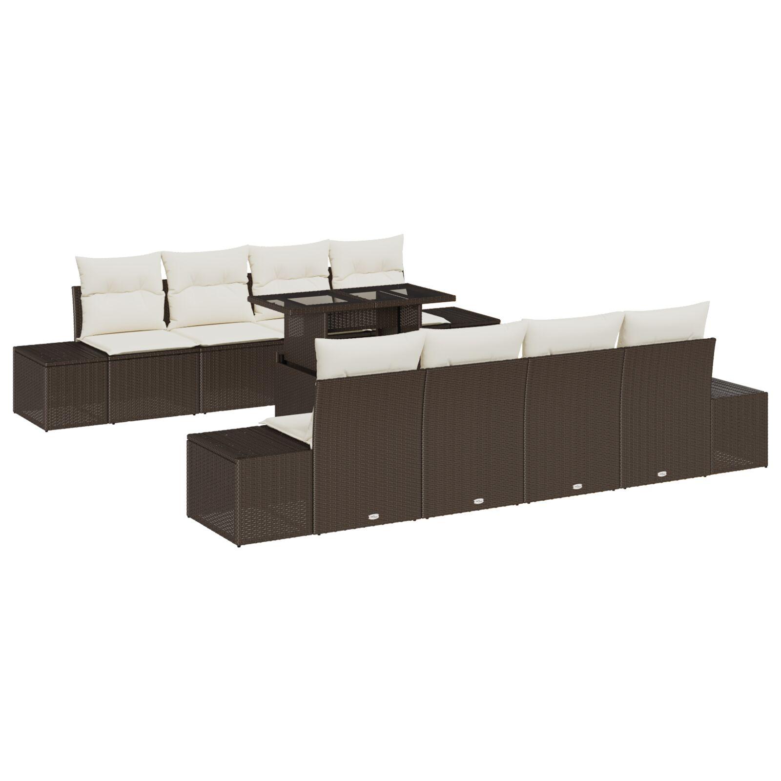 Havesofa Sæt 7 stk Brun og cremefarvet 100 x 55 x 73 cm