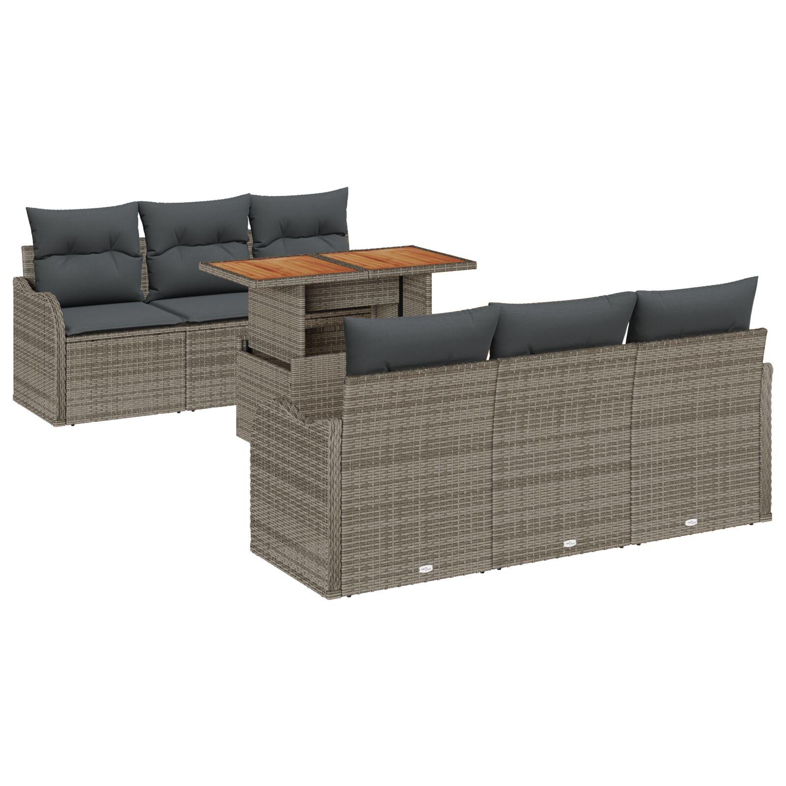 Havesofa SÃ¦t med pude 7 stk GrÃ¥ 100 x 55 x 73 cm