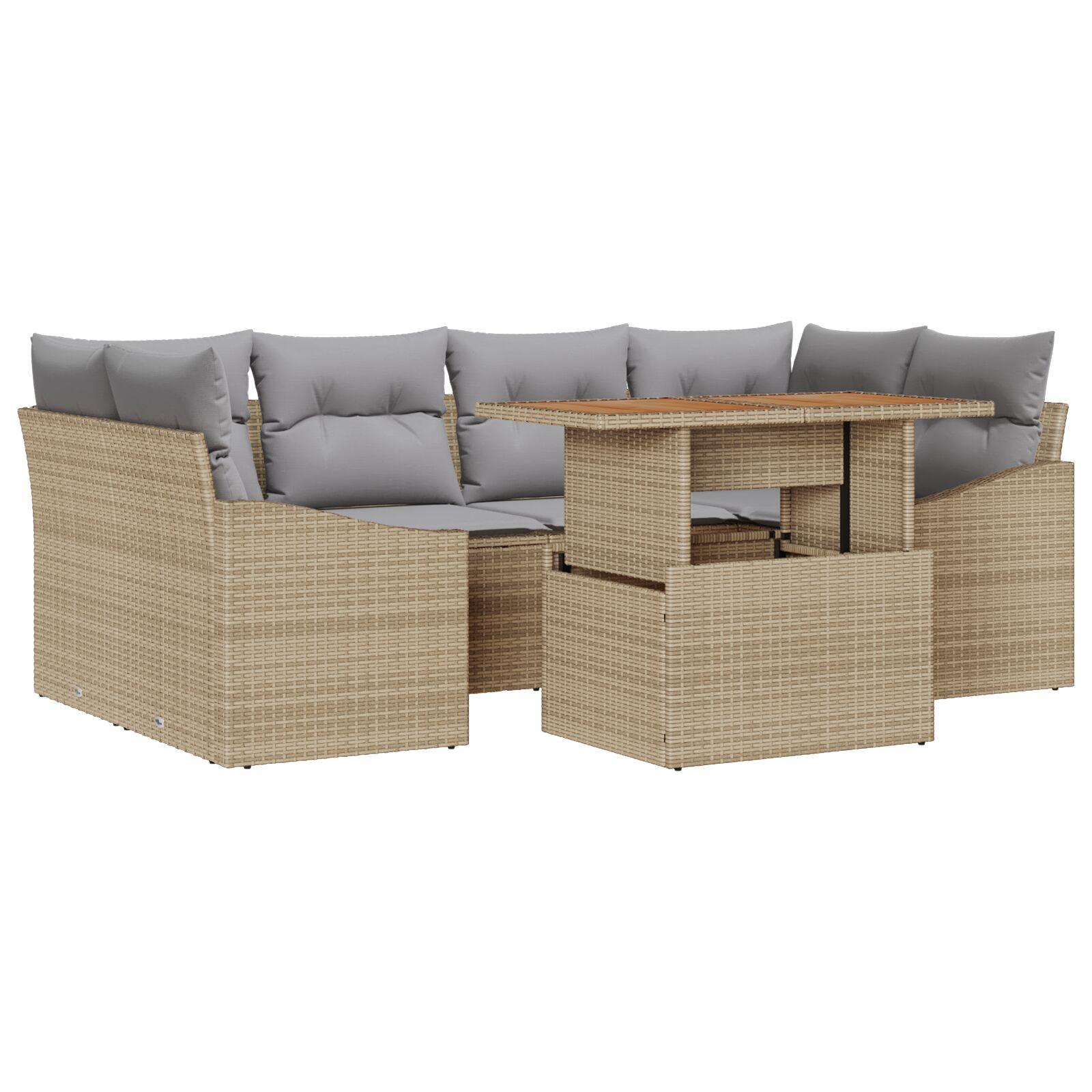 Have Spisebordssæt Med Pude Sort Og Brunt 100 X 55 X 73 Cm - beige og grå