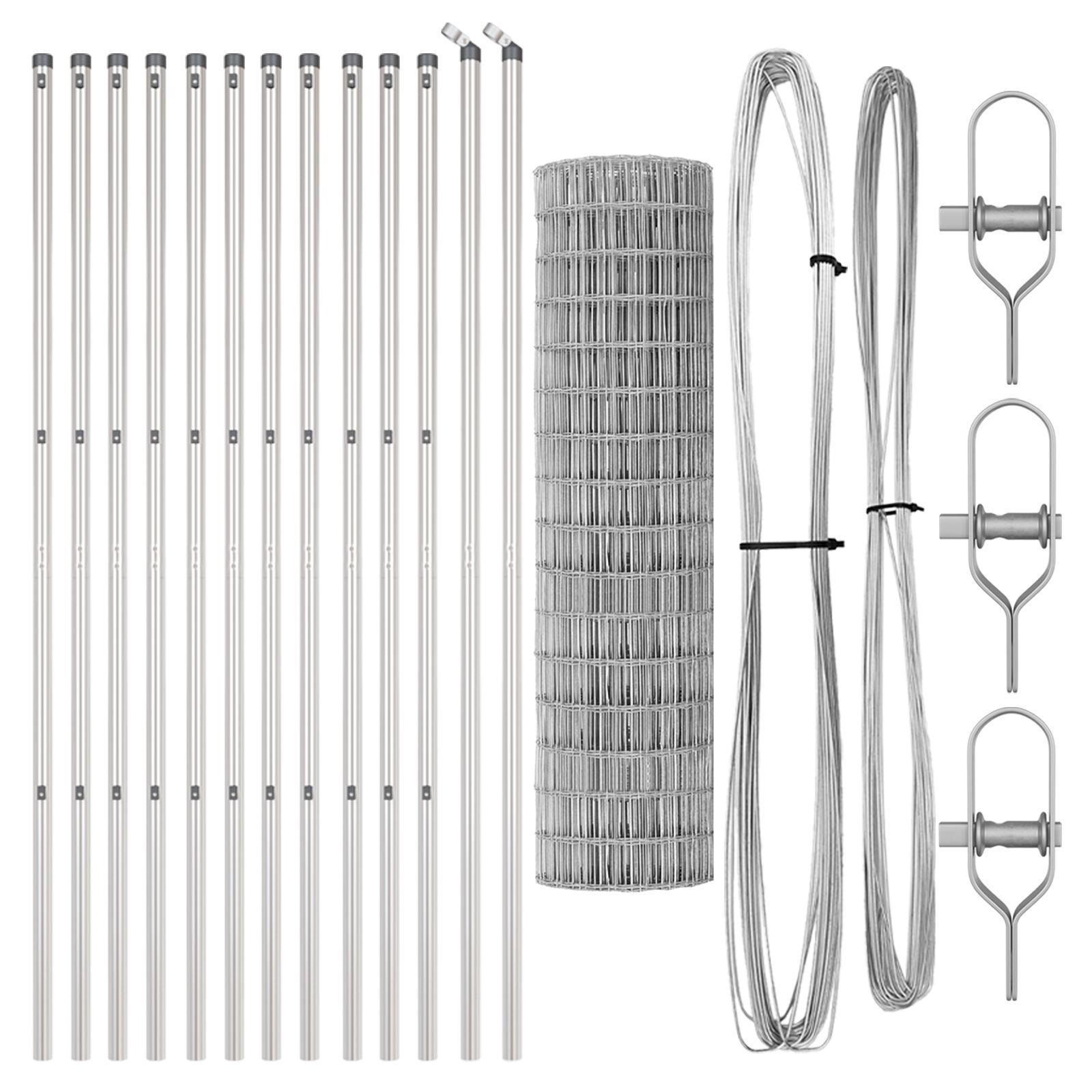Grundfikseret svejset trådhegn 25 × 1,2 m - galvaniseret havehegn