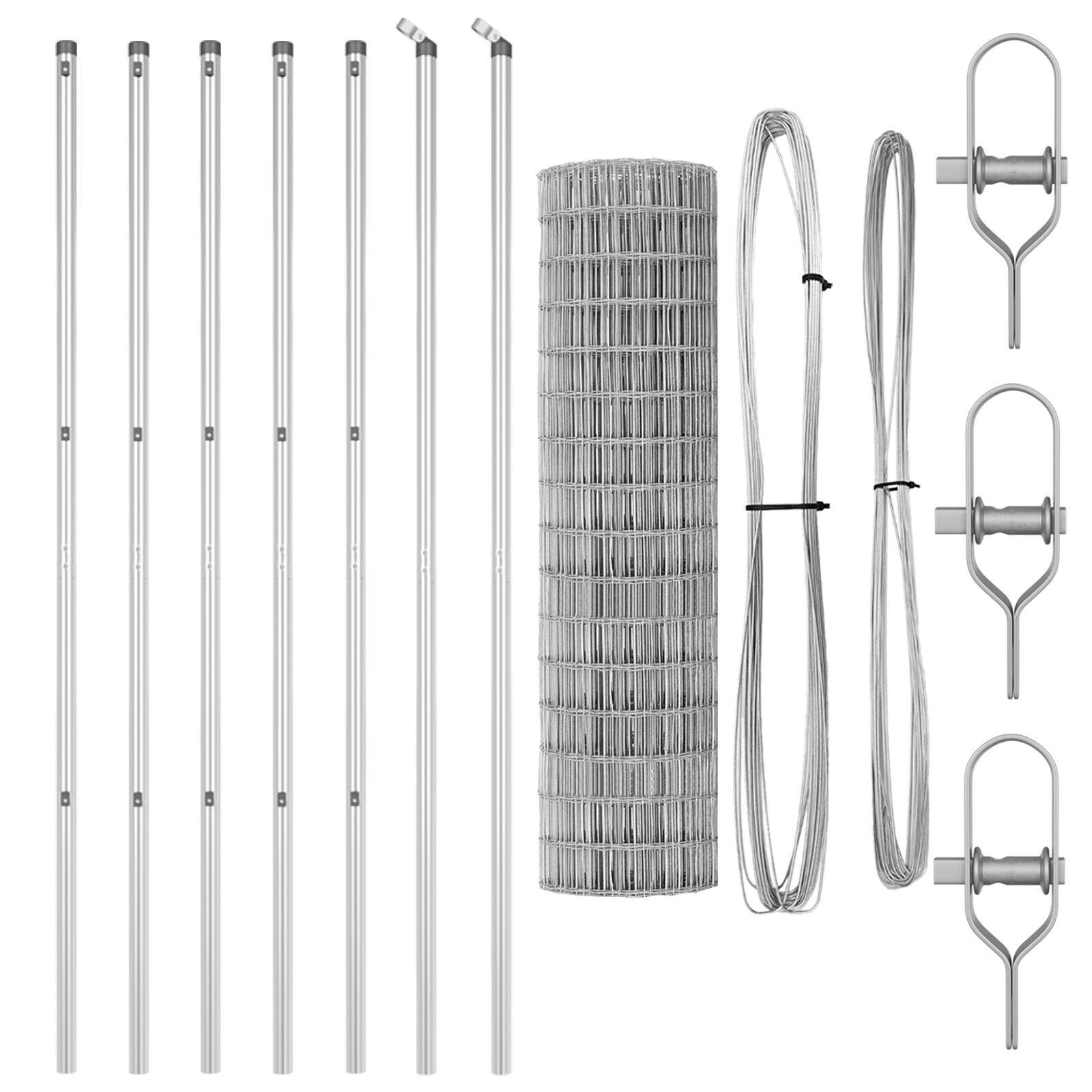 Grundfikseret svejset trådhegn 25 × 1 m - galvaniseret stål, sølv