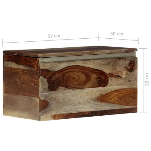 Opbevaringskiste 57 x 30 x 30 cm massivt sheeshamtræ