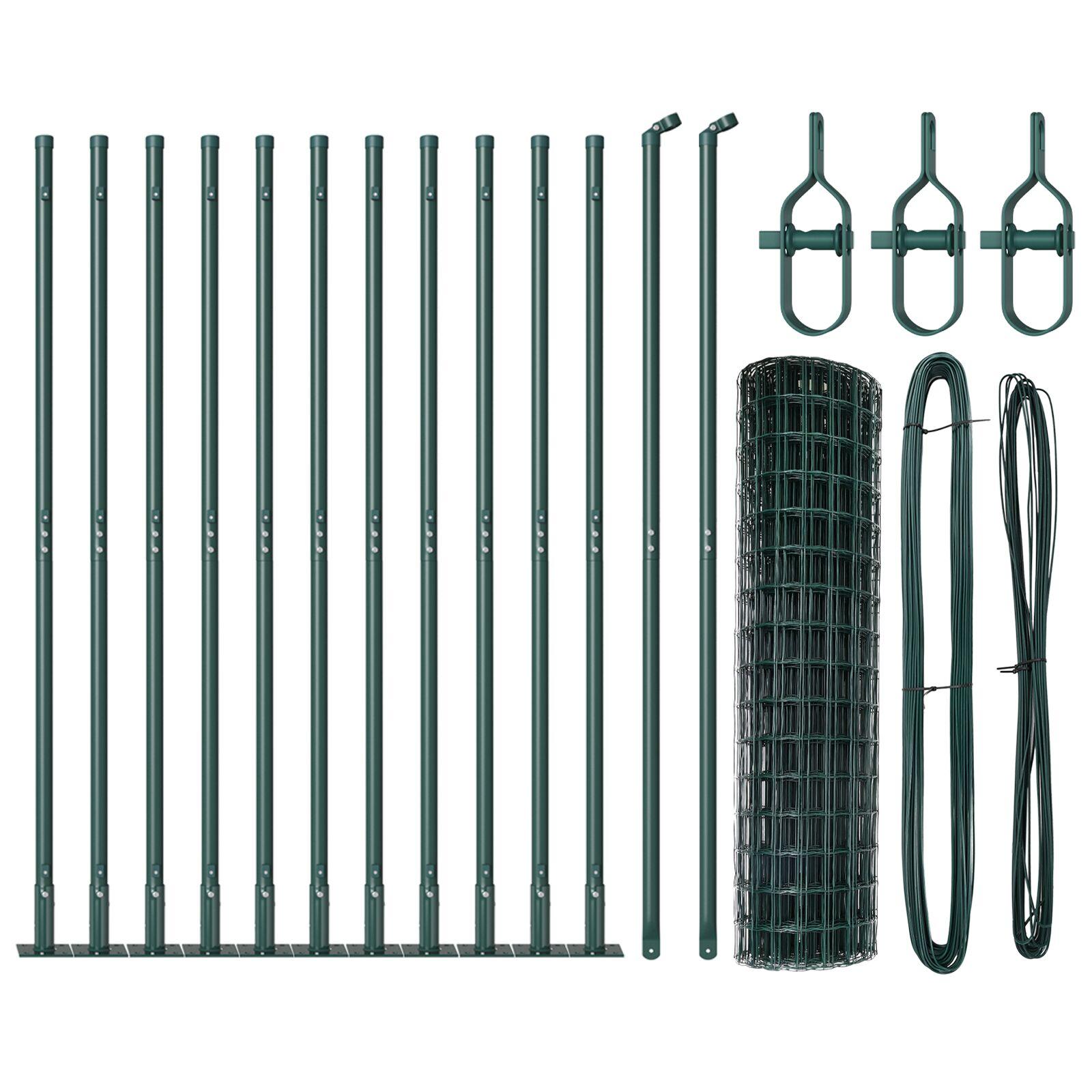 Svejset trÃ¥dhegn med betonsokkel - 25 Ã 1 m, grÃ¸n, PVC-belagt stÃ¥l