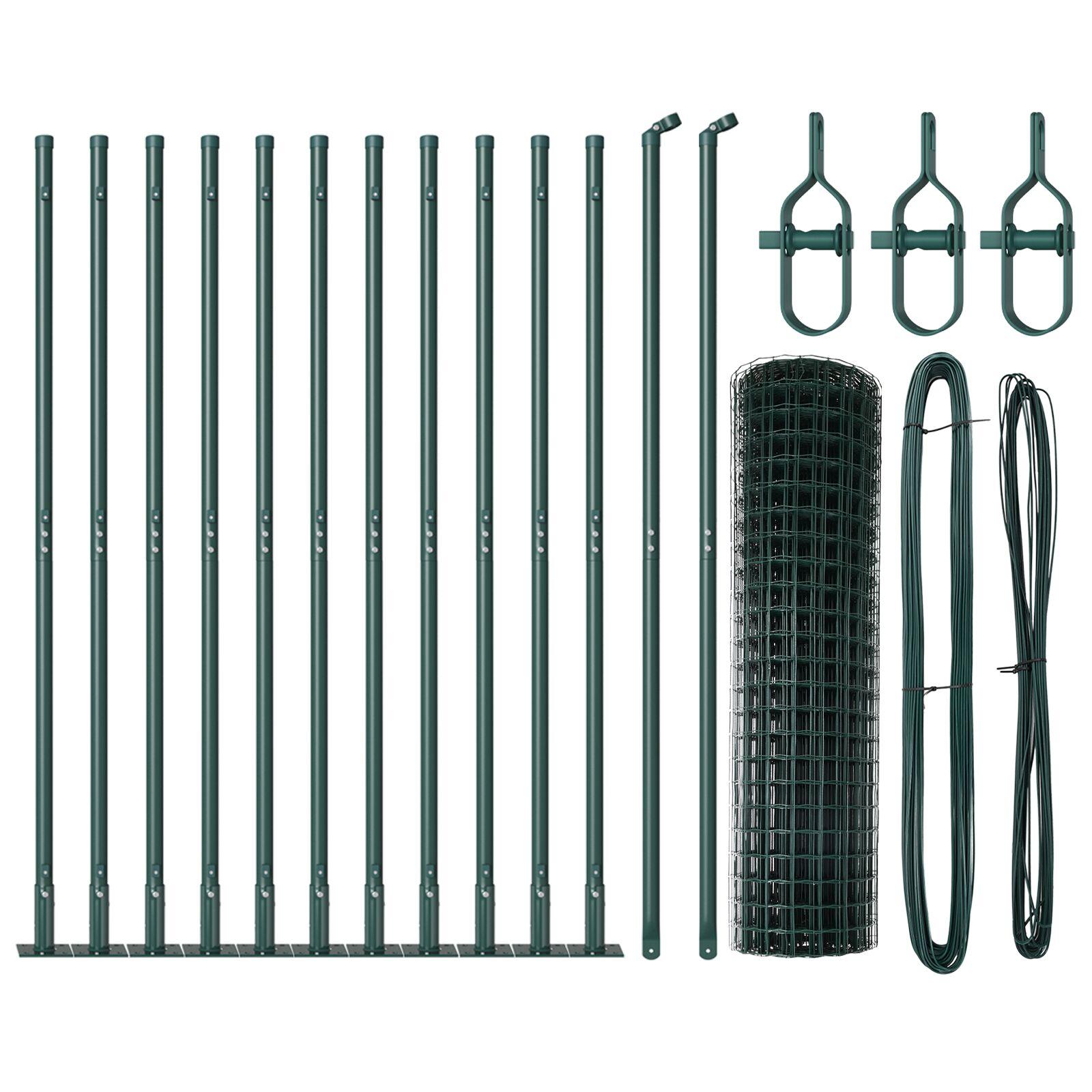 Svejset trÃ¥dhegn med betonsokkel - grÃ¸n, 25 Ã 1 m