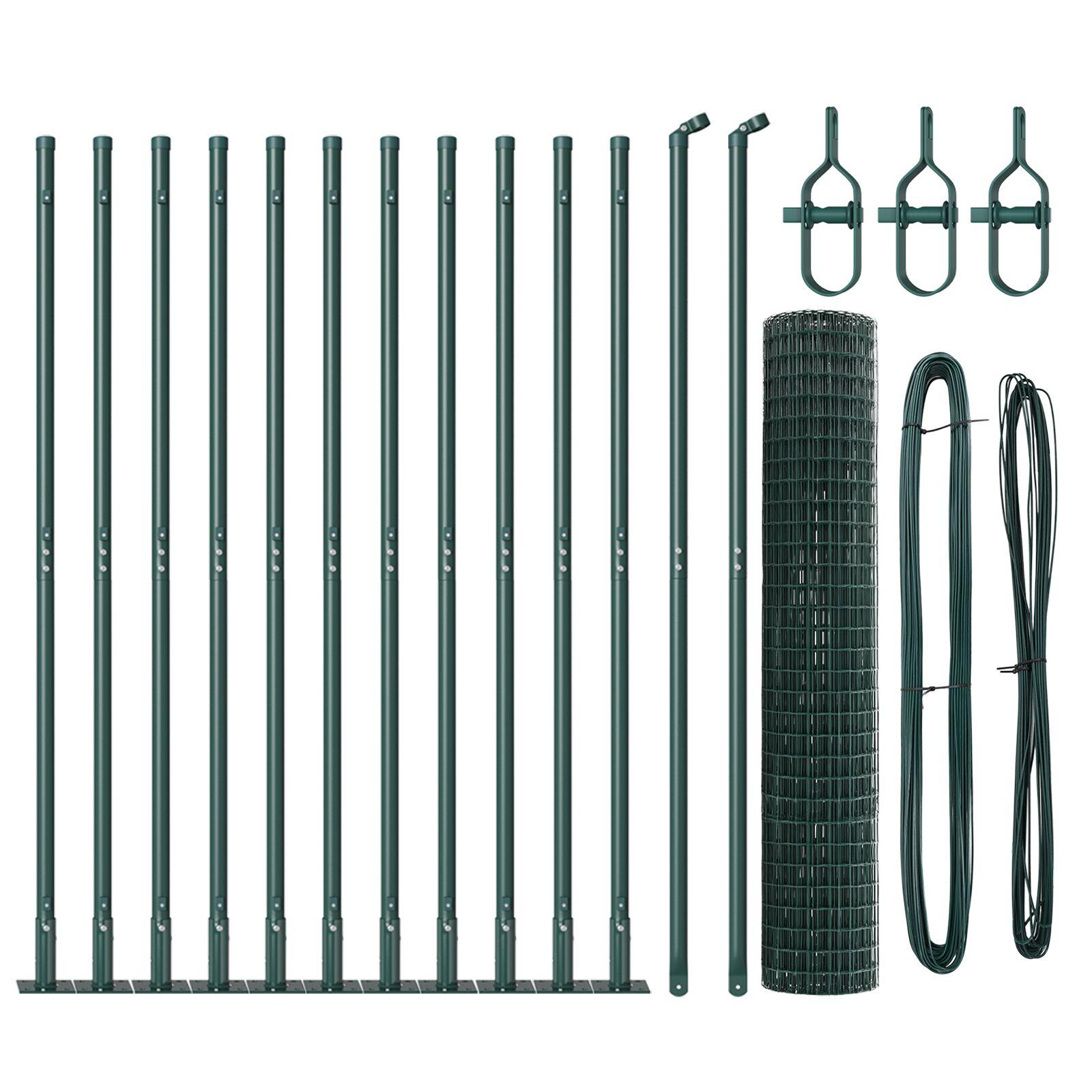 Svejset trådhegn med betonsokkel - 25 × 1,2 m, grøn