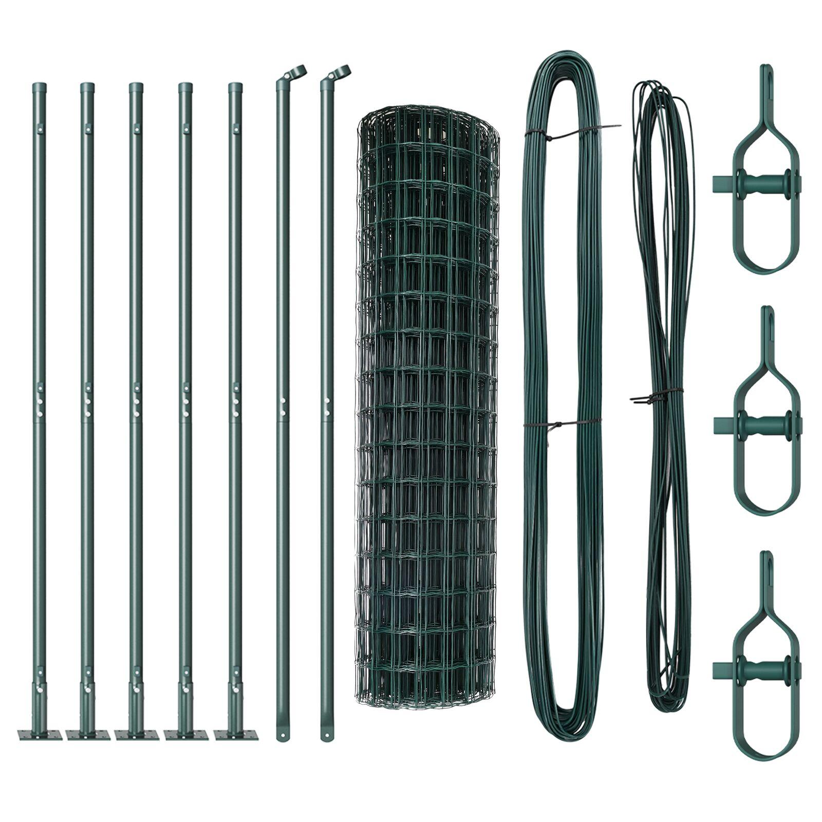 Svejset trådhegn med betonsokkel - 10 × 1,0 m, grøn, PVC-belagt stål