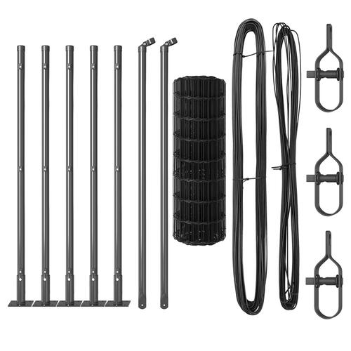 Euro hegn med 7 flangerede stolper 0.6x10 m galvaniseret stål