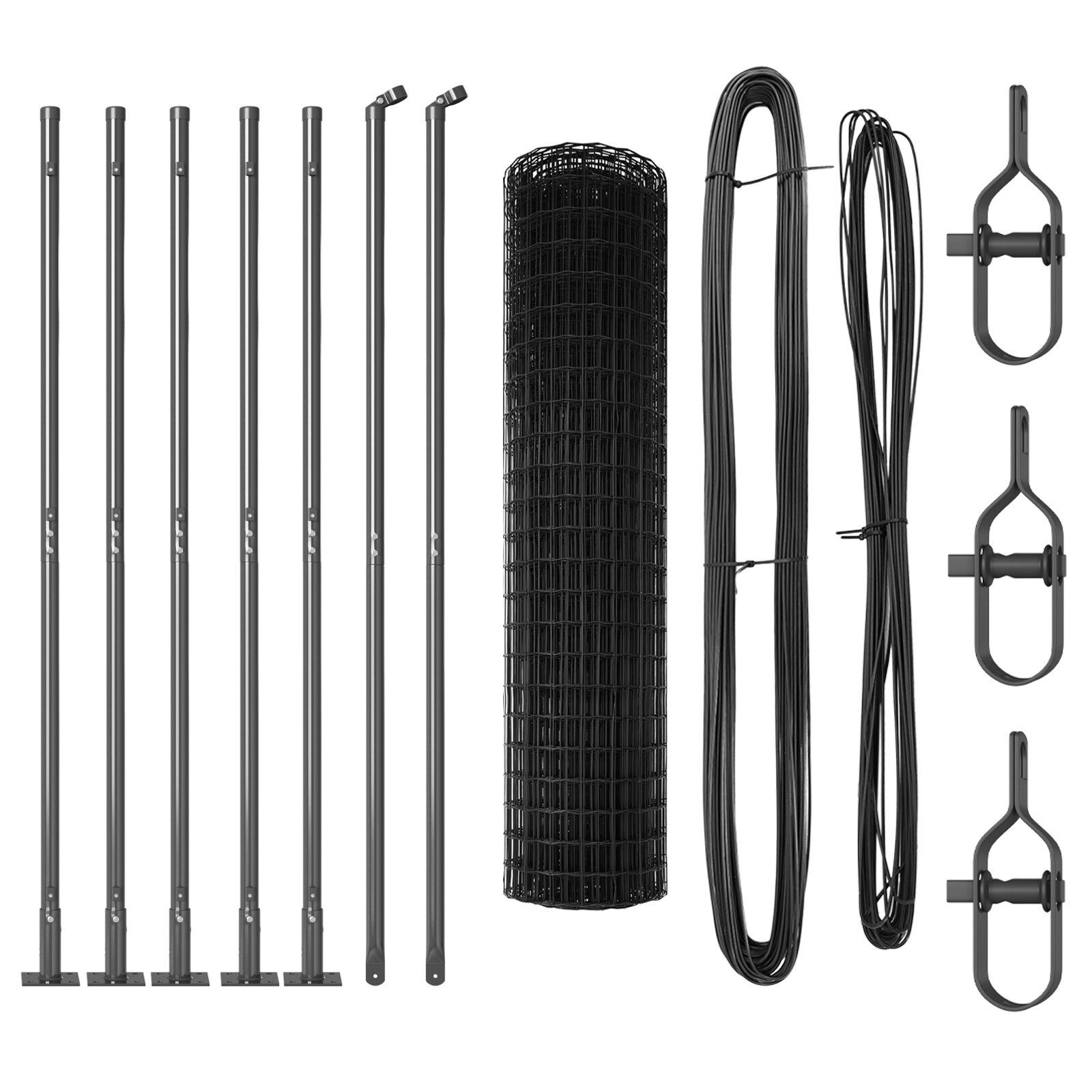 vidaXL Eurohegn med betonbund 10 x 1 m PVC-belagt stål Grå Mesh