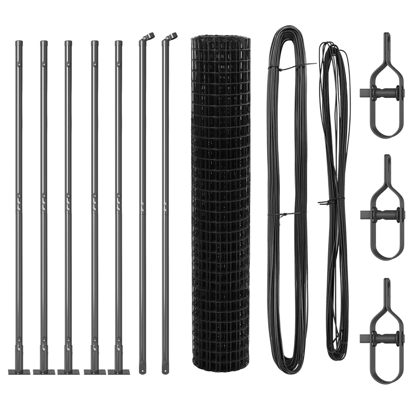 Svejset trådhegn med betonsokkel 10 x 1,4 m - grå