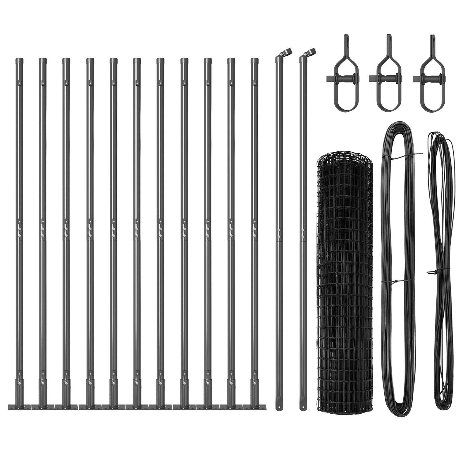 Svejset trådhegn med betonsokkel - 25 × 1,2 m, grå