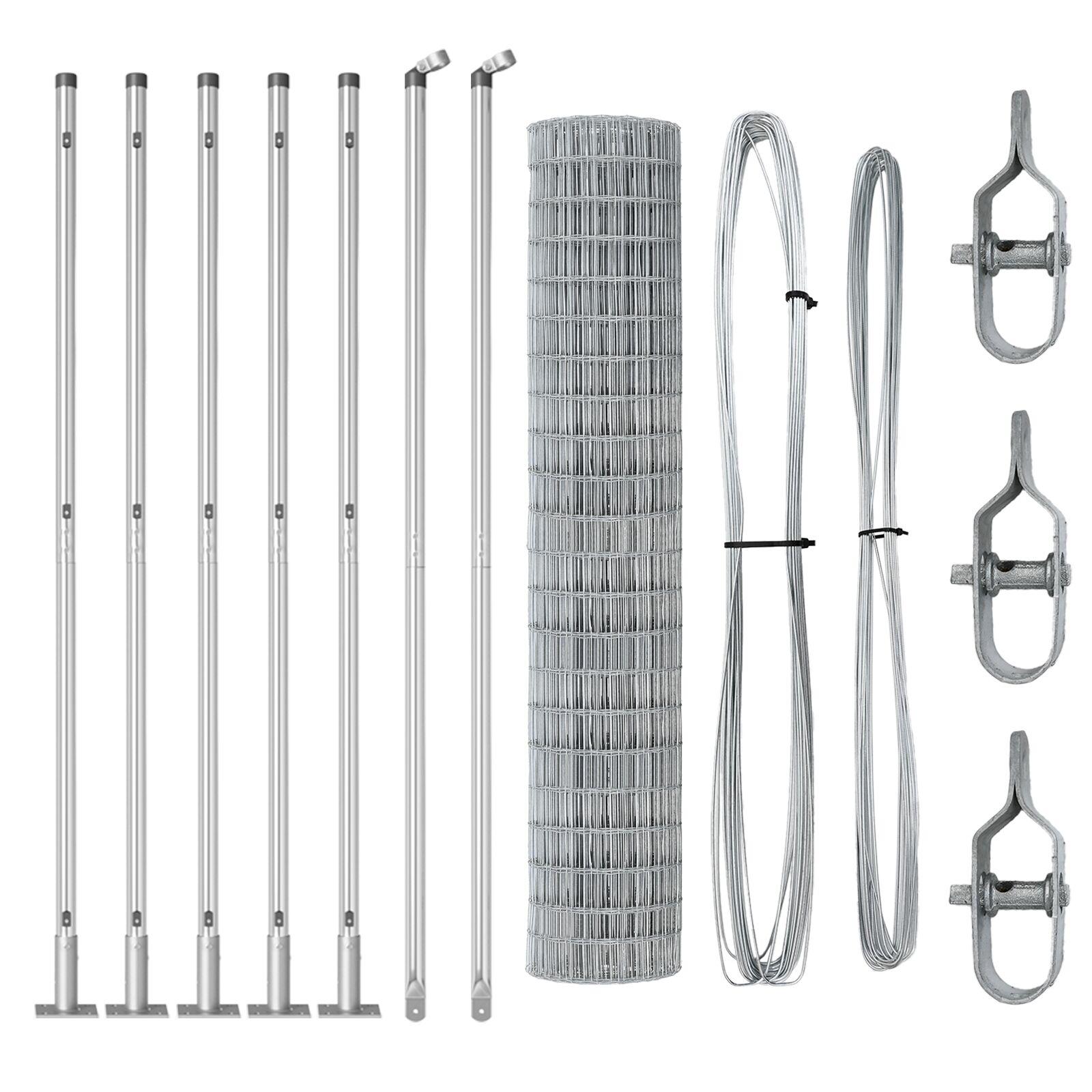 Svejset trådhegn med betonsokkel 10 × 1,5 m - galvaniseret havehegn