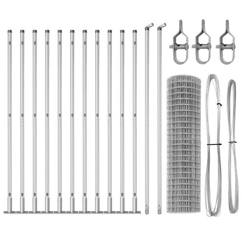 Euro Fence med 13 flangede posts 1.2x25 m Galvaniseret Stål