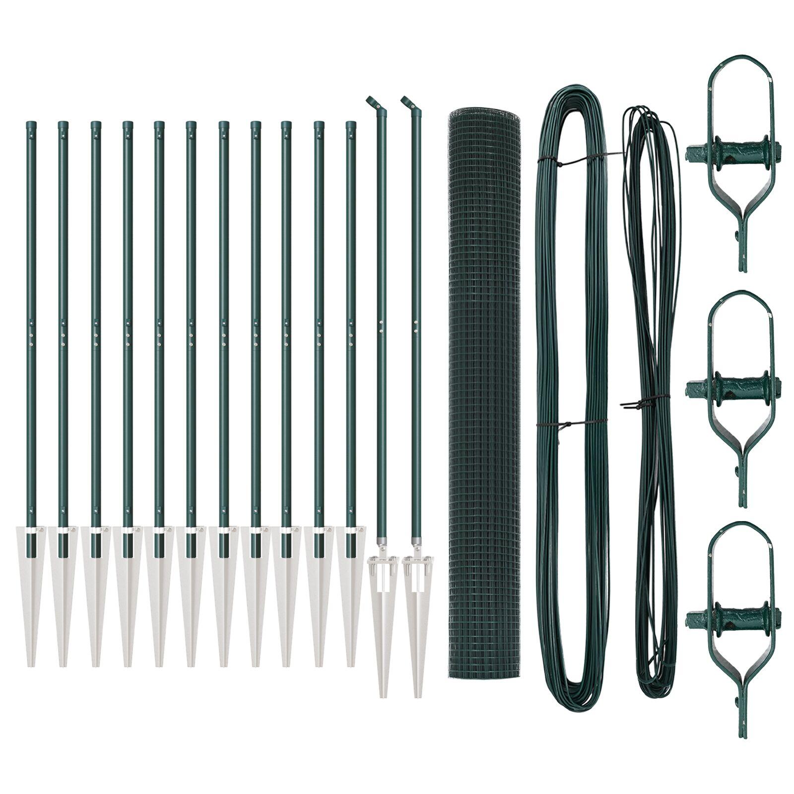 Svejset trådhegn med spidser 25 × 1 m - PVC-belagt stål, grøn mesh