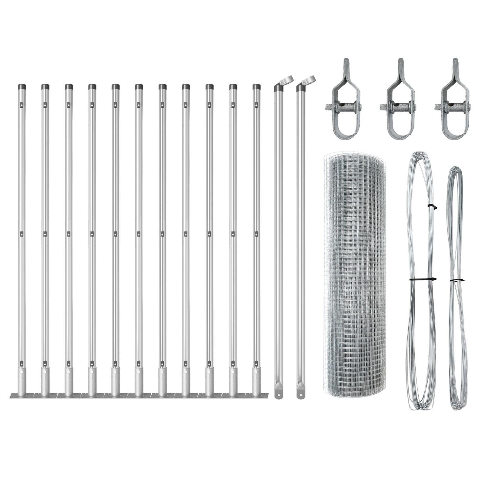 vidaXL Svejset Trådhegn med Betonsokkel 25 x 0,5 m Galvaniseret stål