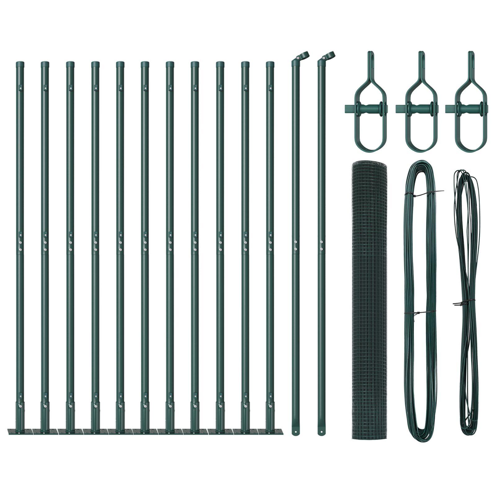 Svejset trådhegn med betonsokkel 25 × 0,8 m - PVC-belagt stål, grøn