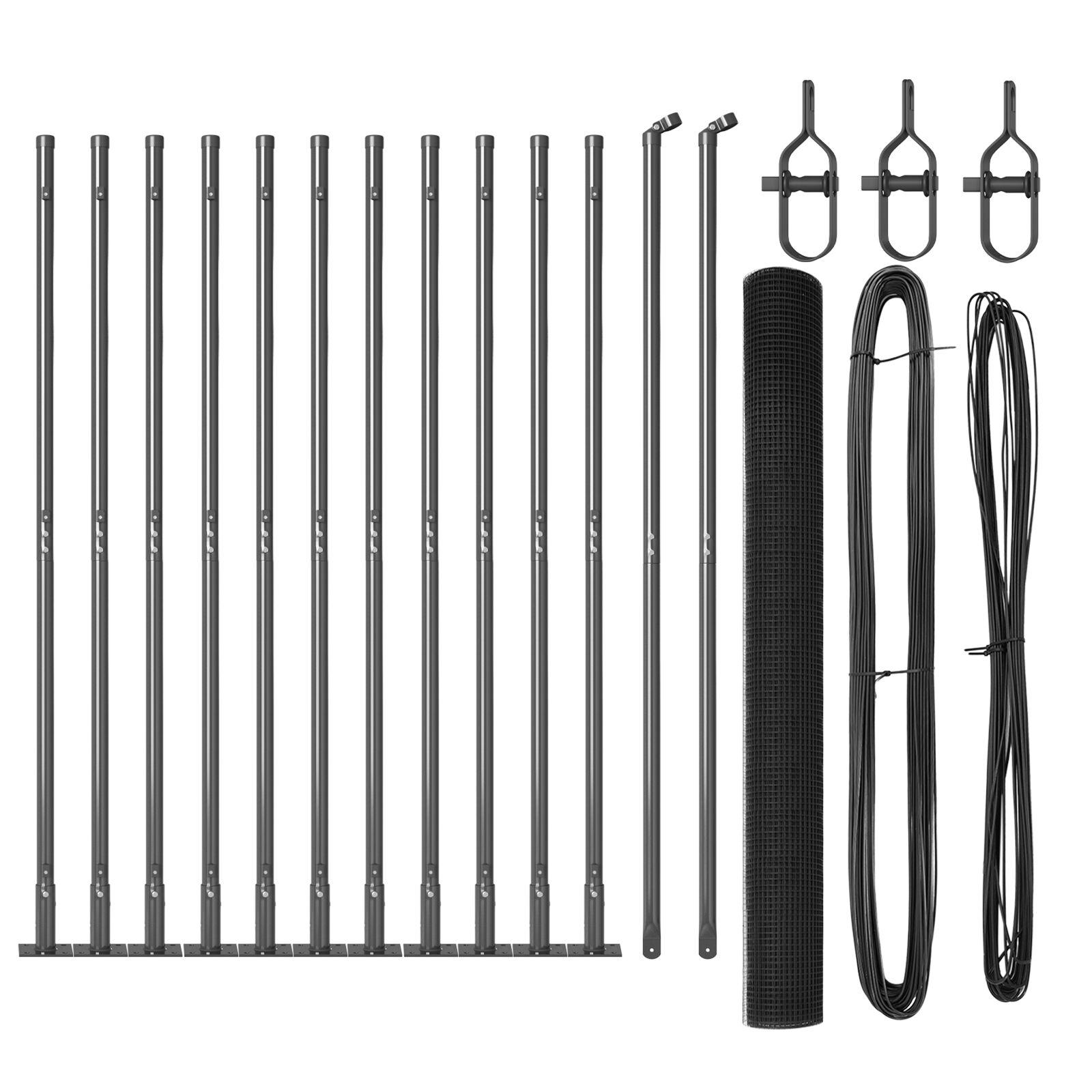 Svejset trådhegn med betonsokkel 25 × 1,5 m - PVC-belagt stål, grå