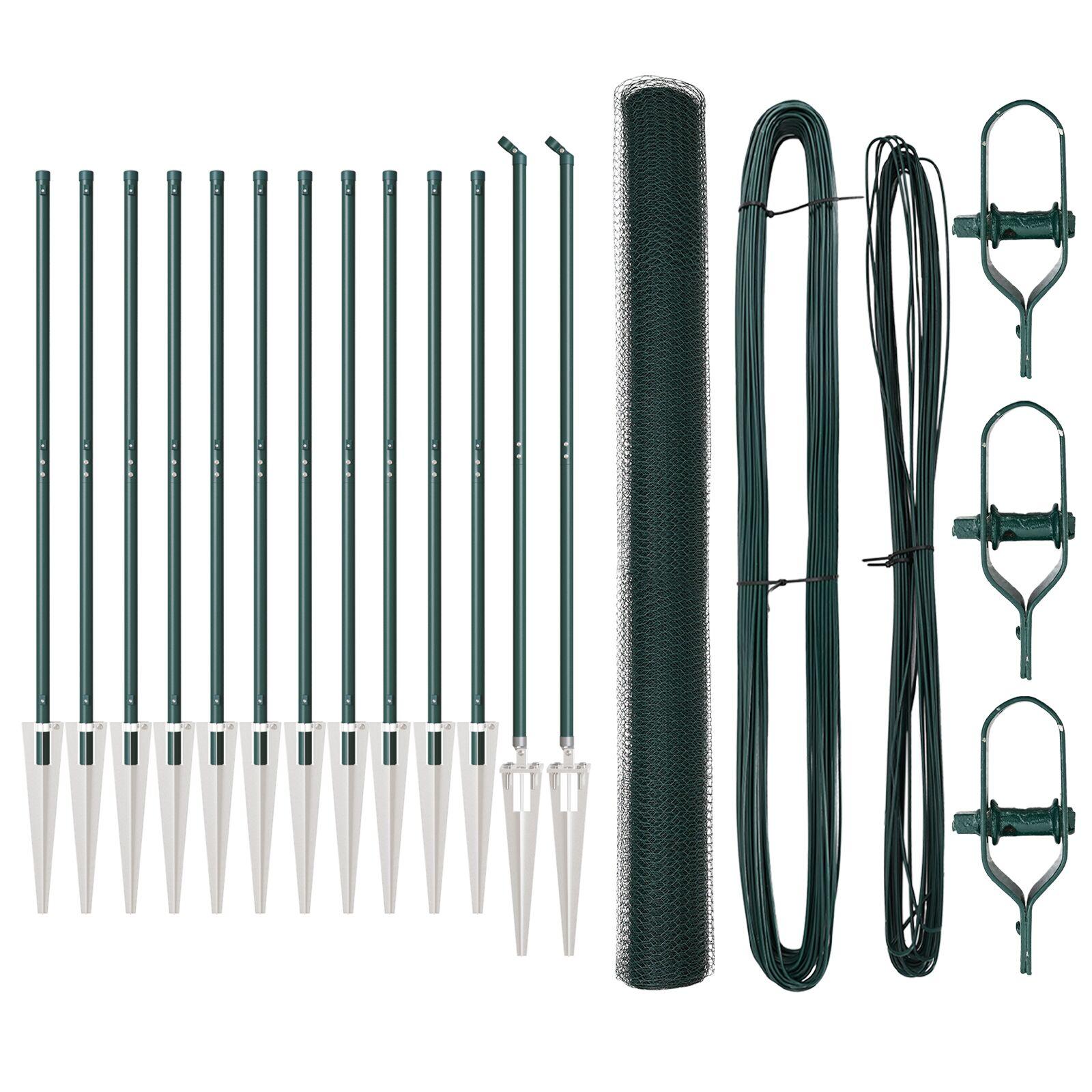 Hegn med stolper Grøn 1.6 x 25 m PVC-belagte stål