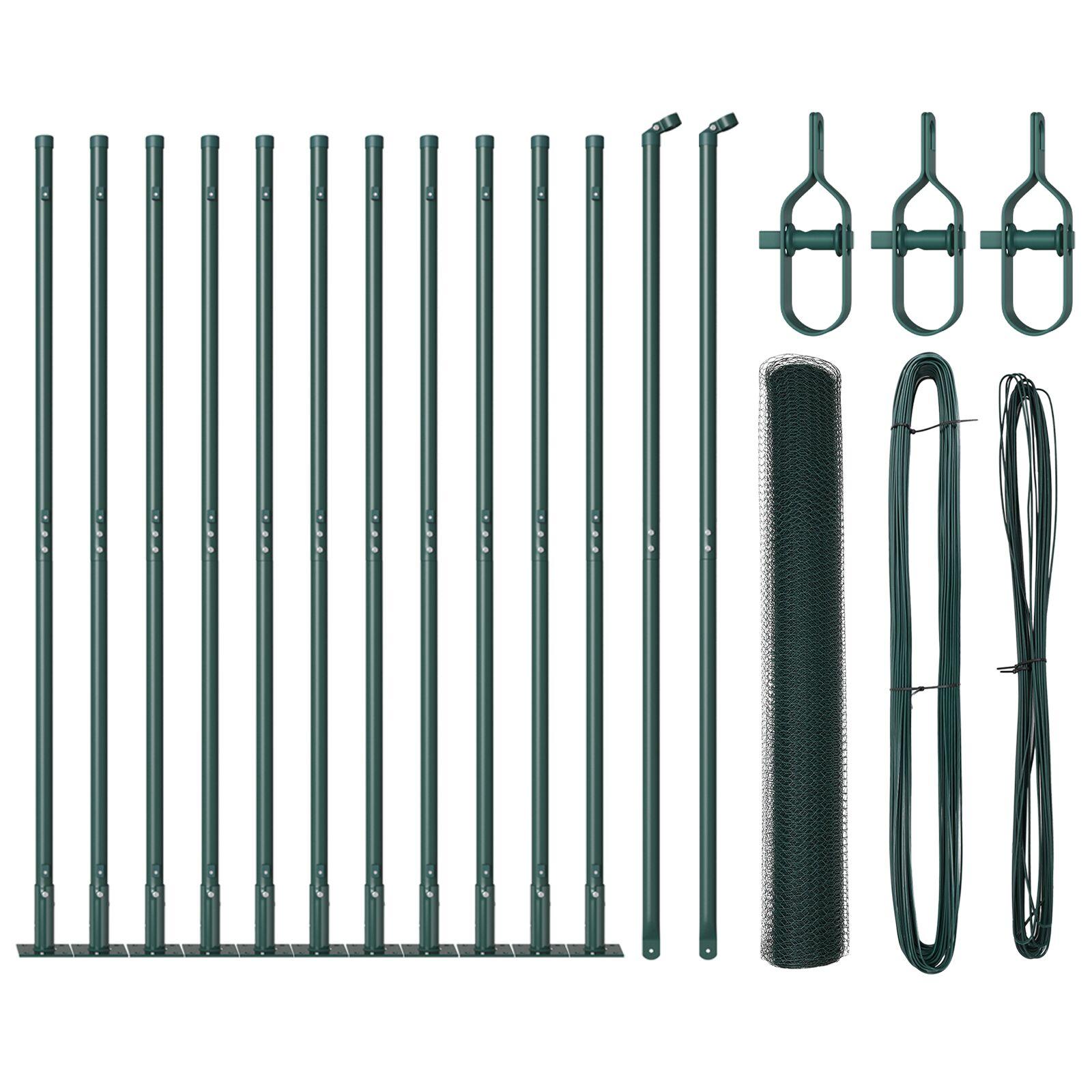 Hegn med stolper Grøn 0.8 x 25 m PVC-belagte stål