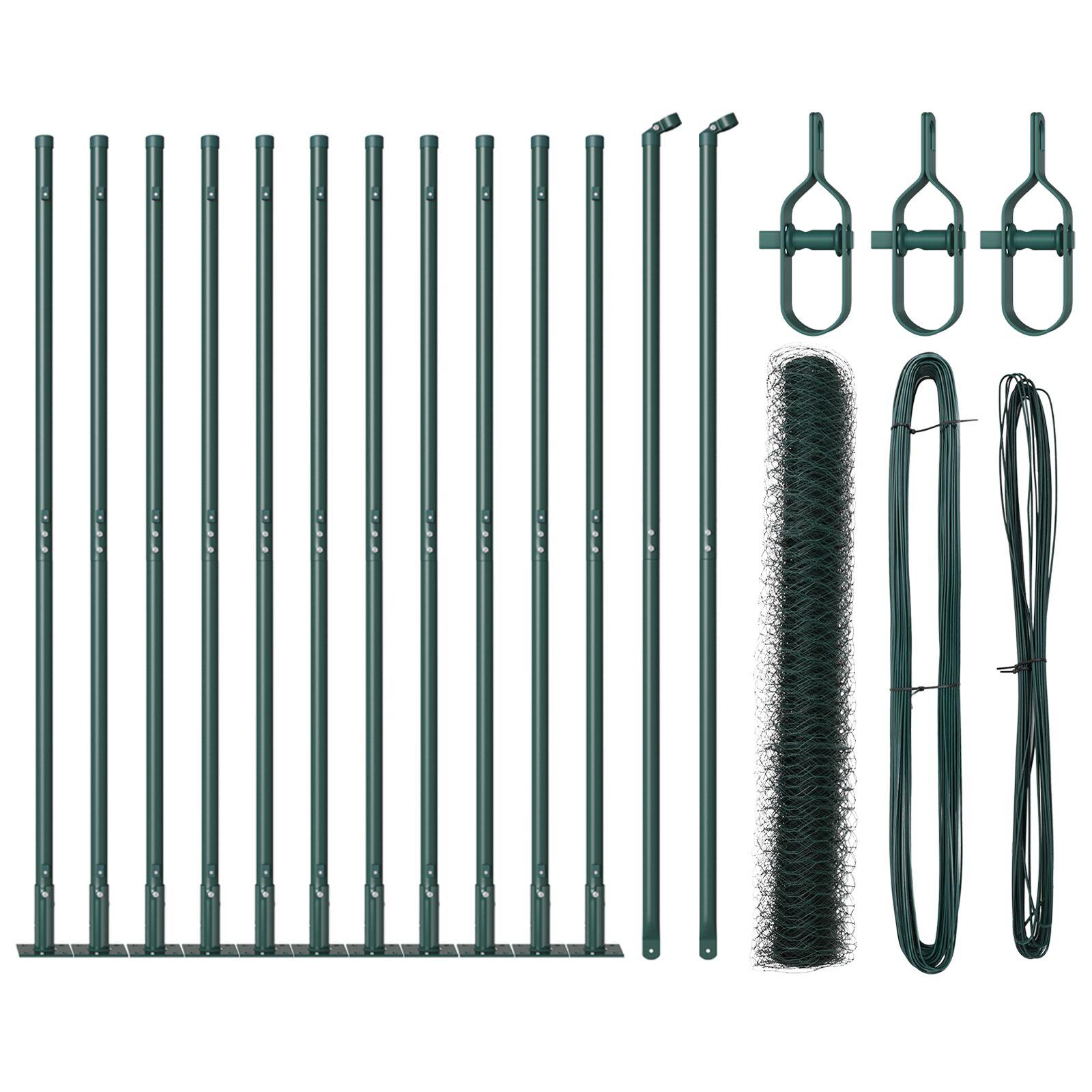 Svejset trådhegn med betonsokkel - 25 x 1,2 m, grøn PVC-belagt stål