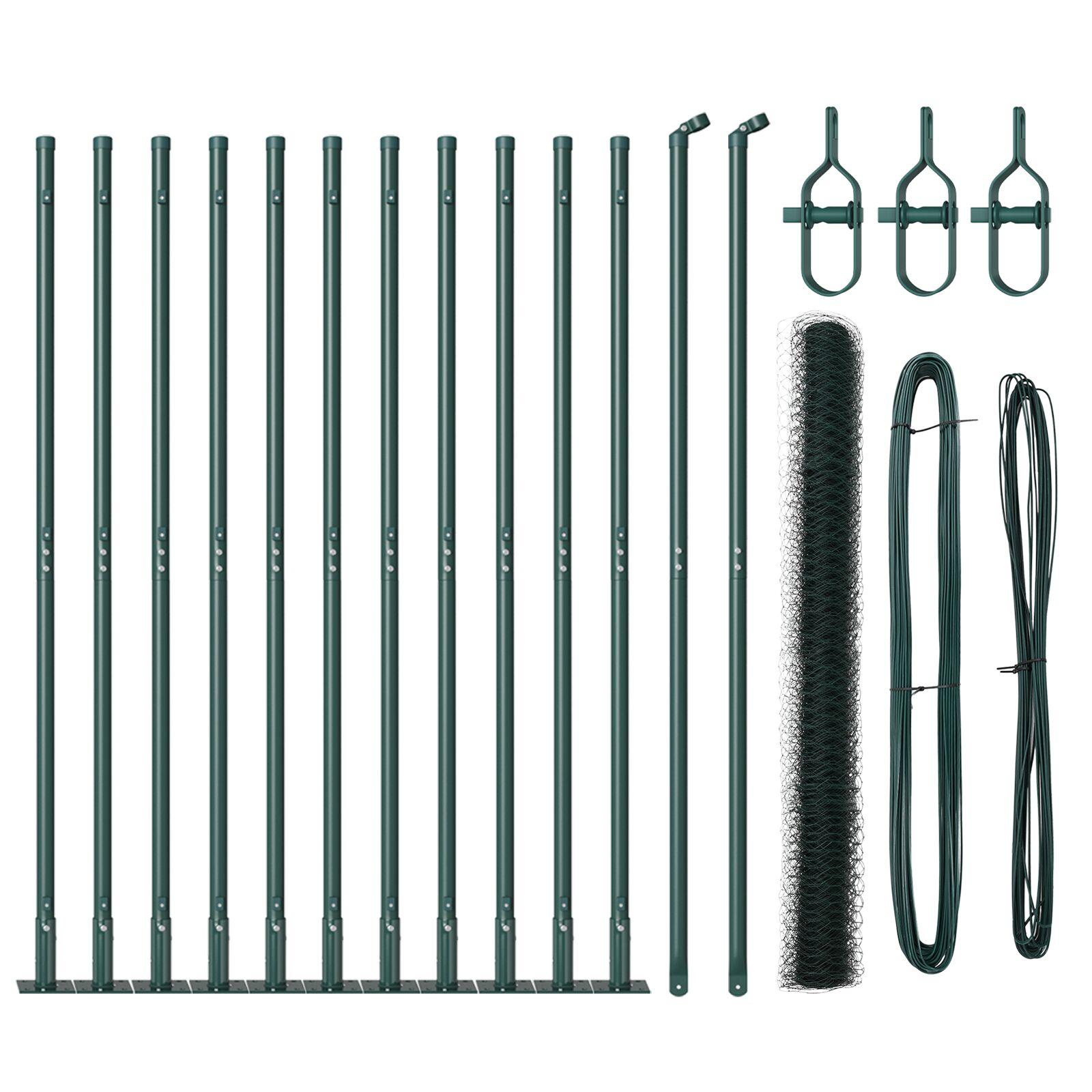 Hegn med stolper Grøn 1.4 x 25 m PVC-belagte stål