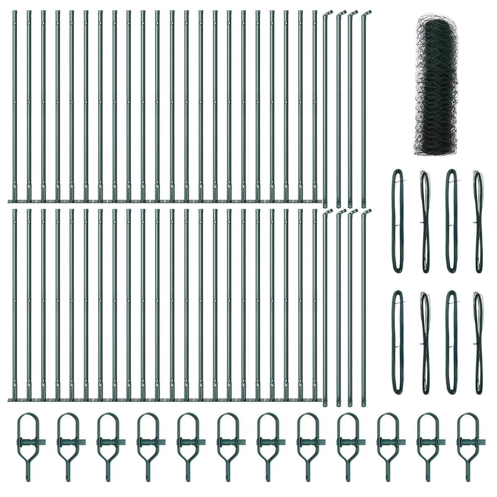 Hegn med stolper Grøn 0.8 x 100 m PVC-belagte stål