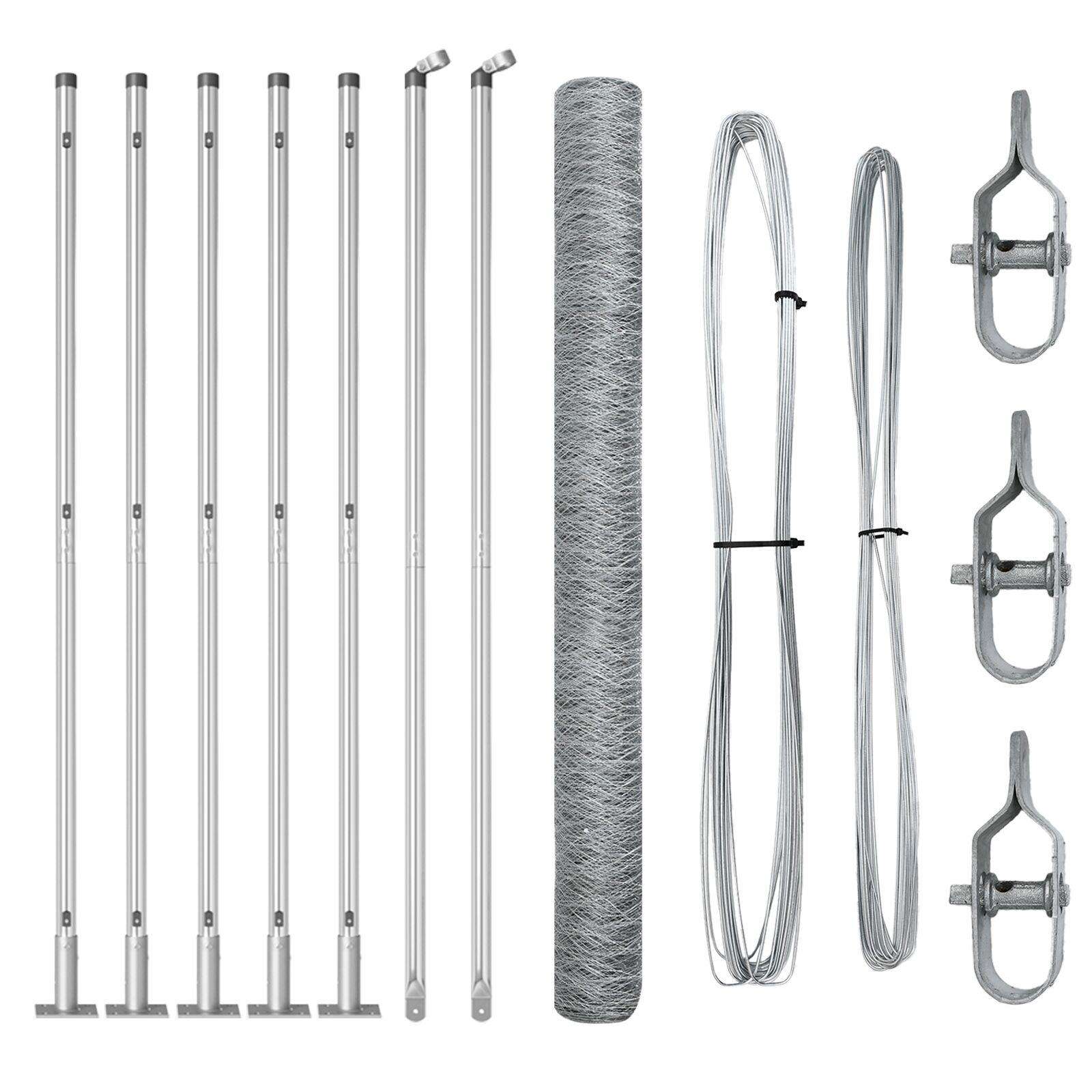 Hegn med stolper Sølv 1.4 x 10 m PVC-belagte stål