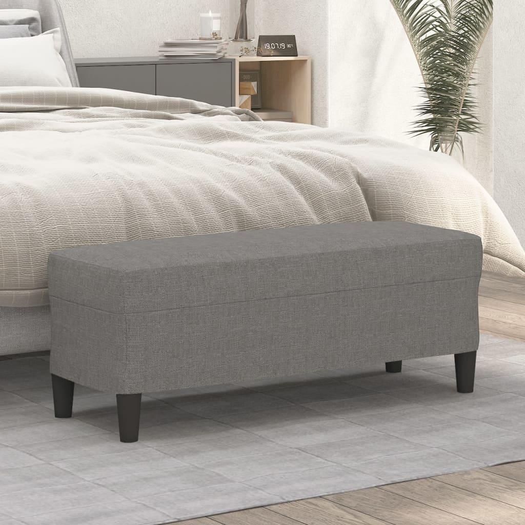 Bænk 70x35x41 Cm Og 100x35x41 Cm Stof - Mørkegrå / 100 x 35 x 41 cm