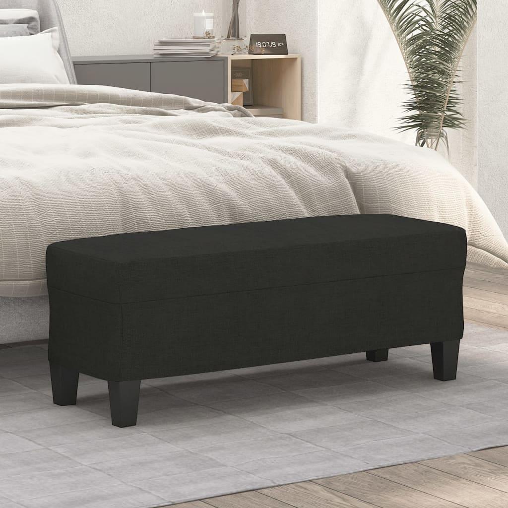 Bænk 70x35x41 Cm Og 100x35x41 Cm Stof - Sort / 100 x 35 x 41 cm