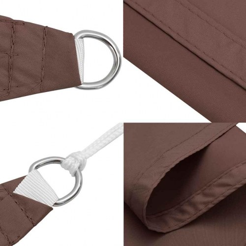 Solsejl trekant 7×5×5 m - 100 % polyester, brun