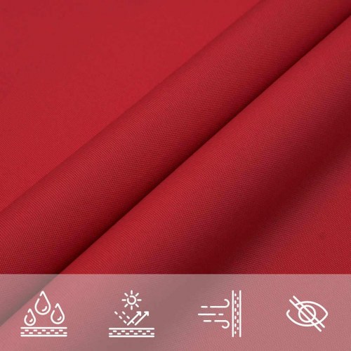 Solsejl trekant 2 x 2 x 2 m - 100 % polyester, rød