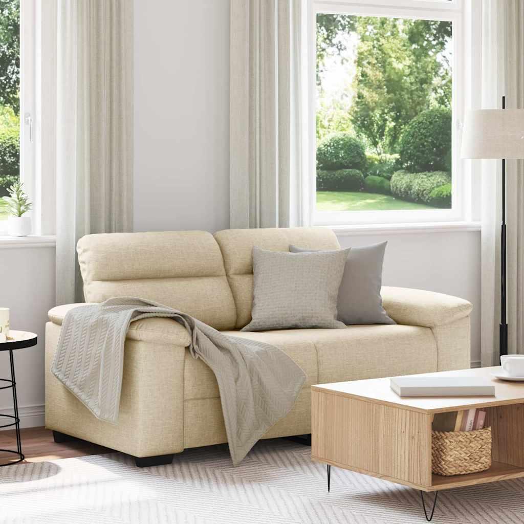 2-personers sofa 120 cm stof cremefarvet