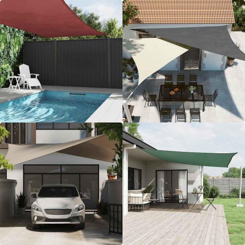 Solsejl trekant 2×2×2 m - gul, vandafvisende polyester