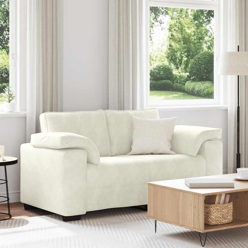 Elskovssofa i fløjl - 2-personers loveseat 160×77×82 cm, cremefarvet