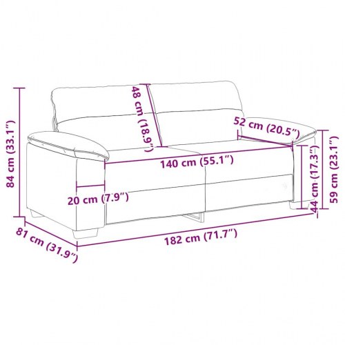 2-personers sofa i stof - skygrå, 180 x 81 x 84 cm