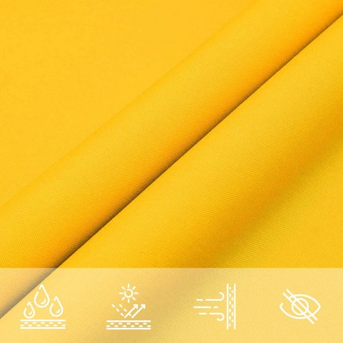 Solsejl trekant 7×5×5 m - gul, vandafvisende polyester
