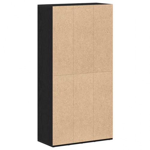 Bogreol med 8 rum - 66×30×130 cm, konstrueret træ, sort egetræsfarve