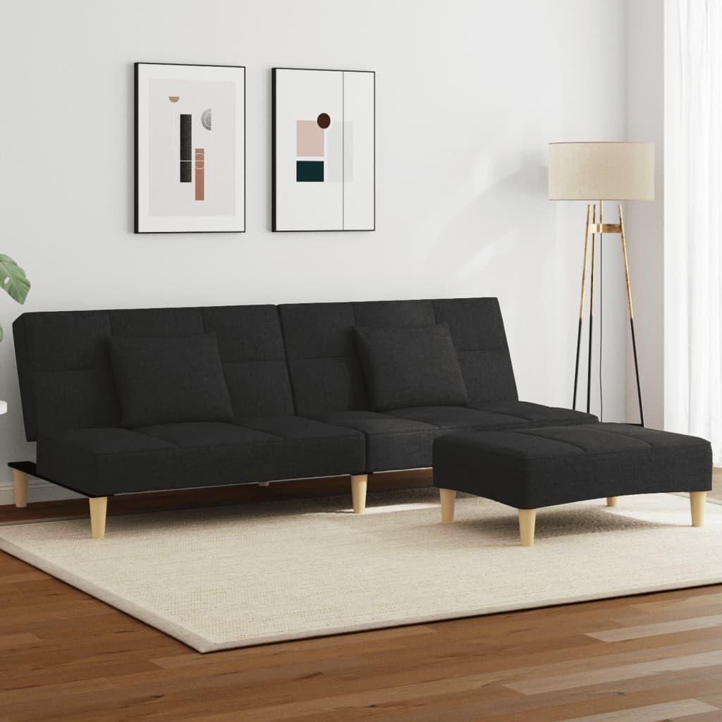 2-personers Sovesofa Med Fodskammel Stof Stof