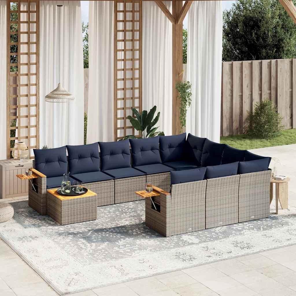 Sofasæt Til Haven 11 Dele Med Hynder Polyrattan - 1 / Grå
