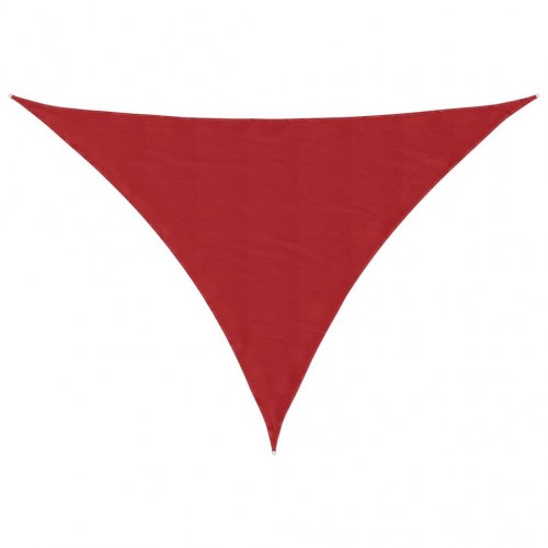 Trekantet solsejl 7×5×5 m - 100 % polyester, rød