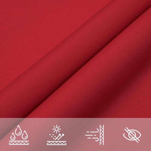Trekantet solsejl 7×5×5 m - 100 % polyester, rød